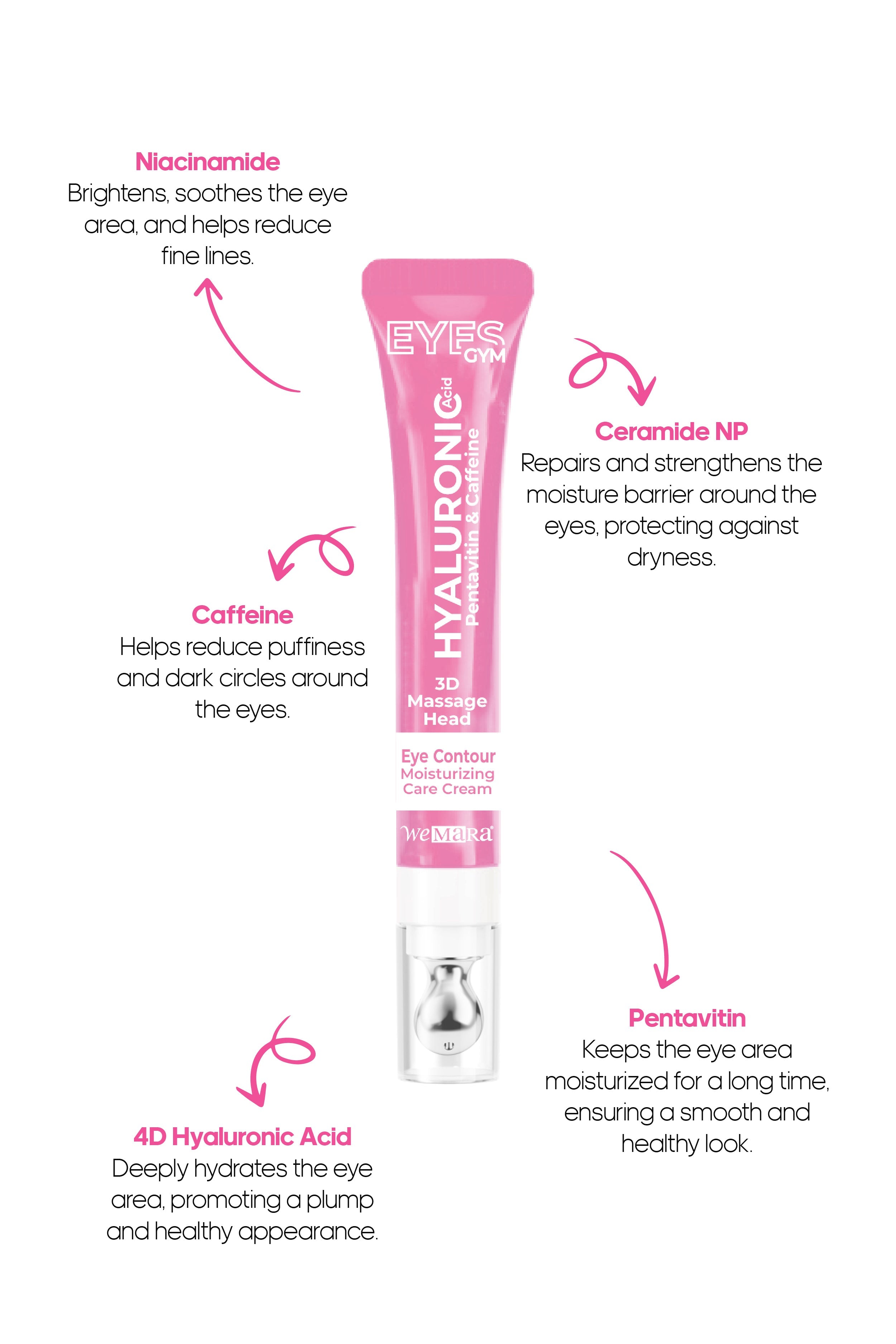 Wemara Eyes Gym Hyaluronic - 18ML - Hydration & Plumping | Added with Hyaluronic Acid