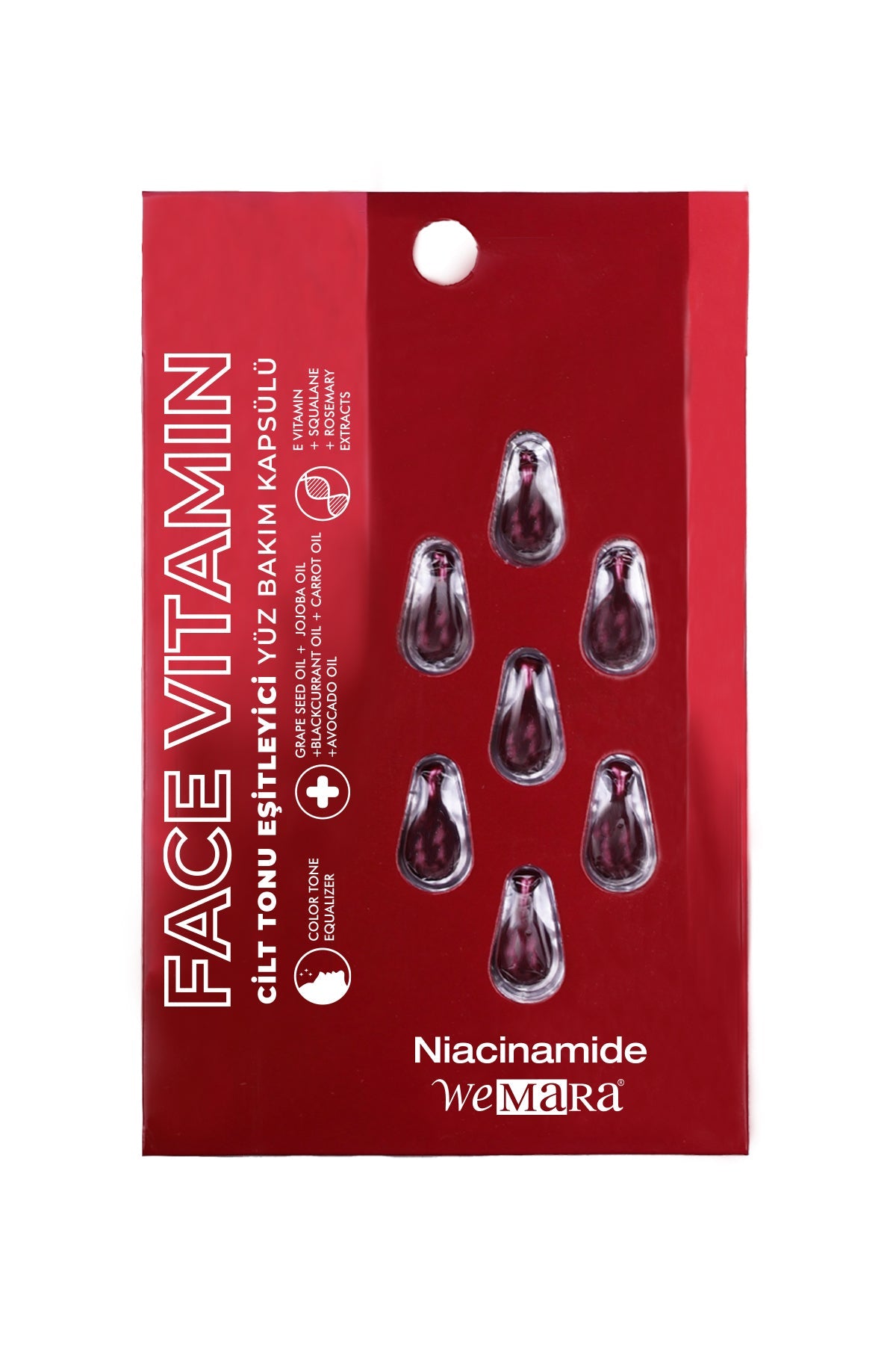 Wemara Niacinamide Tone Equalizing Face Care Capsule - Pack Of 7 - Tone Correction & Oil Control | Added with Niacinamide