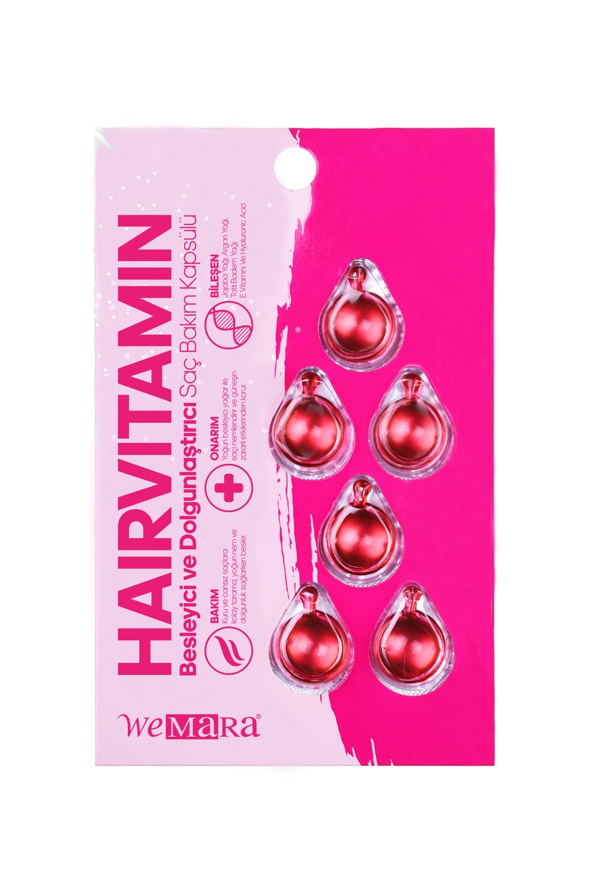 Wemara Nourishing And Volumeting Hair Care Capsules Pack Of 6 - 14ML - Nourishment & Volume Boost | Added with Biotin & Oils