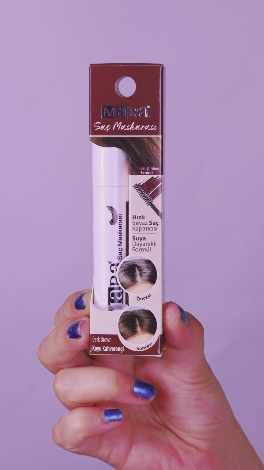 Load video: Wemara Quick White Hair Concealer (Dark Brown) - 6ML - Grey Coverage &amp; Instant Touch-Up